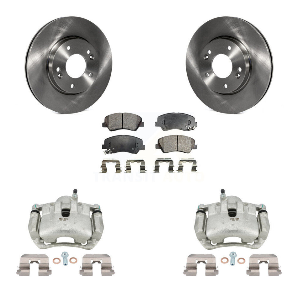 Front Brake Caliper Rotors Semi-Metallic Pad Kit For Hyundai Elantra GT Kia Forte Forte5 KC8-100330P