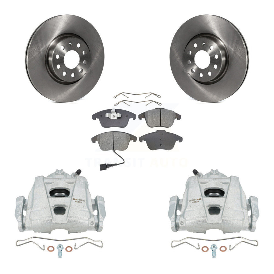 Front Disc Brake Caliper Rotors And Semi-Metallic Pads Kit For Volkswagen Passat Tiguan Audi Q3 Quattro Limited KC8-100330S