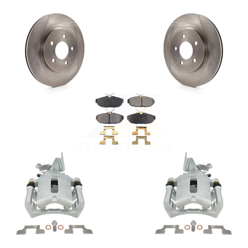 Rear Disc Brake Caliper Rotors And Ceramic Pads Kit For Ford Mustang KC8-100331T
