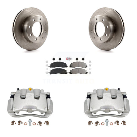 Front Disc Brake Caliper Rotor Semi-Metallic Pad Kit For 2012 Ram 1500 With 8 Lug Wheels KC8-100332N
