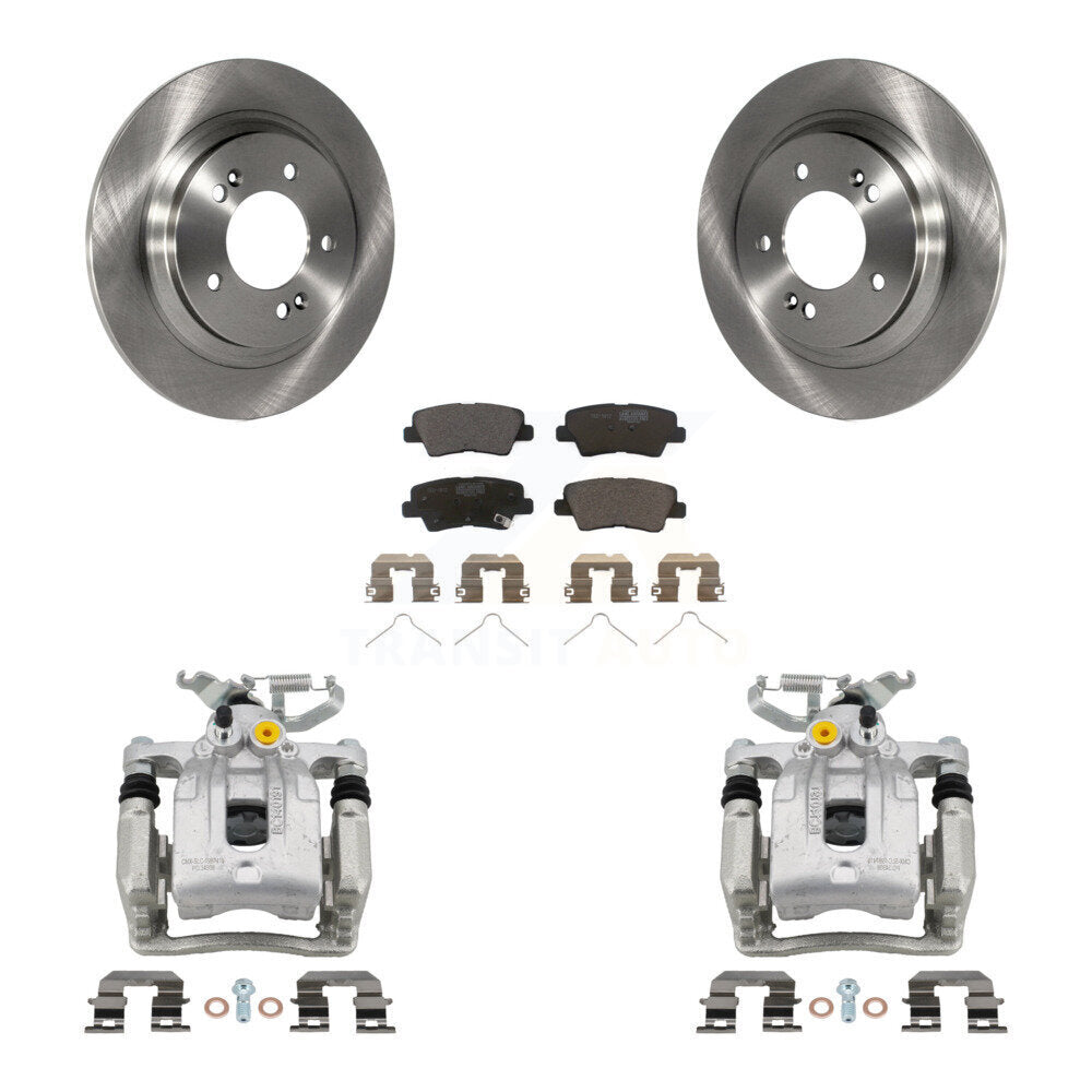 Rear Disc Brake Caliper Rotors And Ceramic Pads Kit For Hyundai Ioniq Kia Niro KC8-100332T