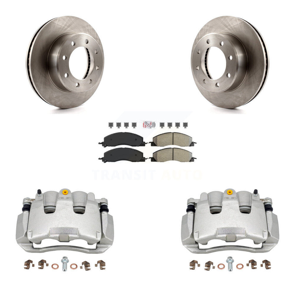 Front Disc Brake Caliper Rotor Semi-Metallic Pad Kit For 2012 Ram 1500 With 8 Lug Wheels KC8-100333N