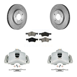 Front Disc Brake Caliper Rotors And Semi-Metallic Pads Kit For Dodge Grand Caravan Chrysler Town & Country KC8-100333S
