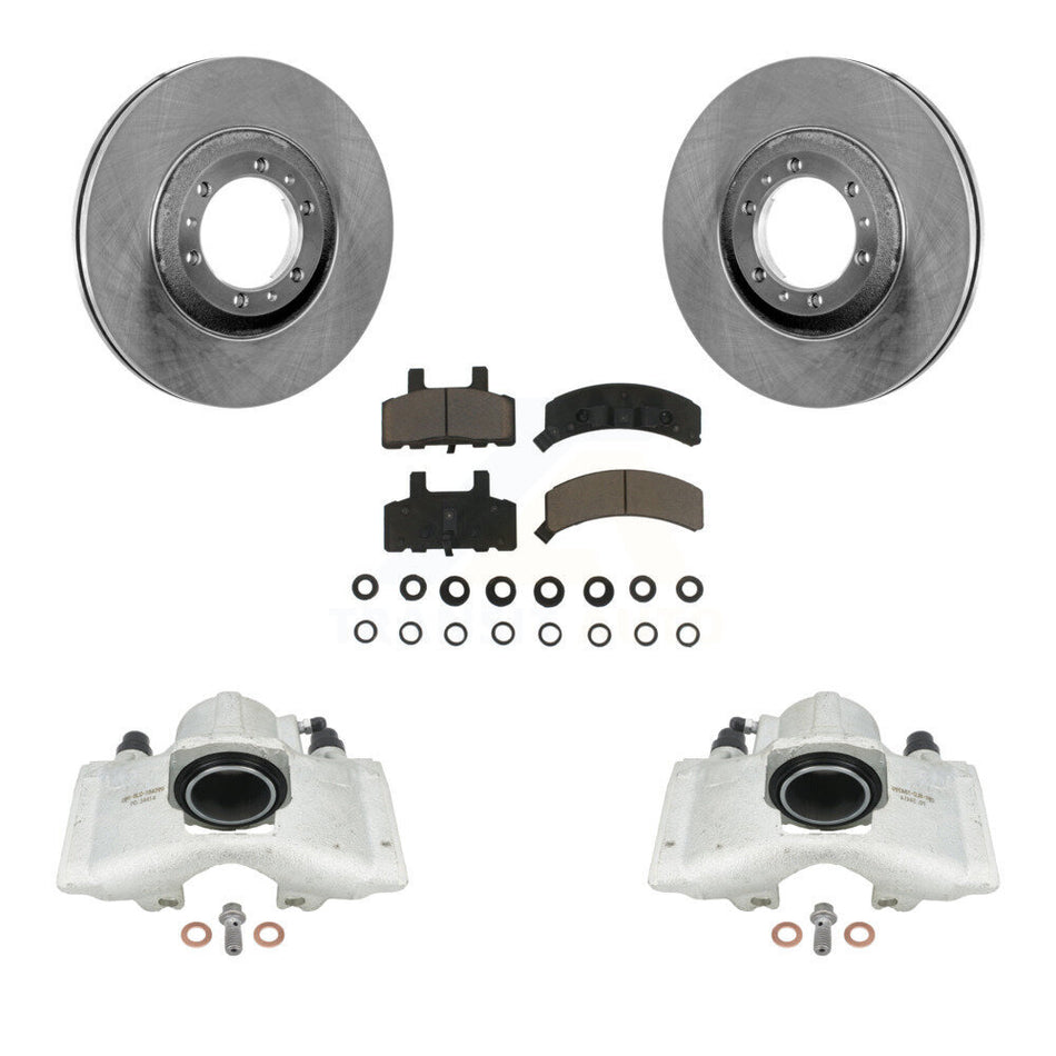 Front Disc Brake Caliper Rotors And Ceramic Pads Kit For Cadillac DeVille Fleetwood 60 Special Commercial Chassis With Heavy Duty Brakes KC8-100334C