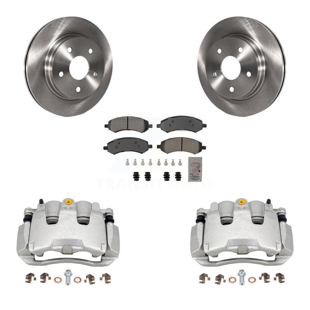 Front Disc Brake Caliper Rotors And Semi-Metallic Pads Kit For Ram 1500 Classic Dodge KC8-100334N