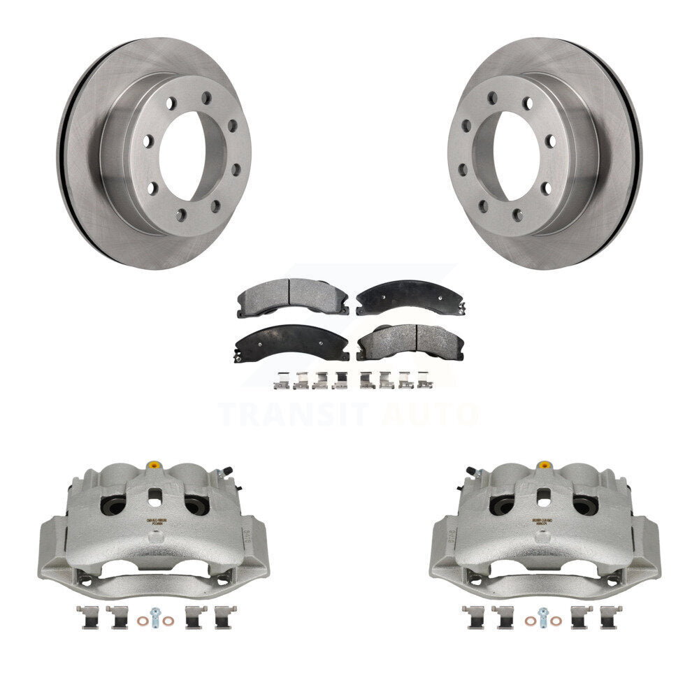 Rear Brake Caliper Rotor Ceramic Pad Kit For Chevrolet Express 4500 3.20" Overall Height KC8-100334T