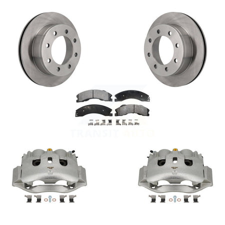 Rear Brake Caliper Rotor Ceramic Pad Kit For Chevrolet Express 4500 3.20" Overall Height KC8-100334T