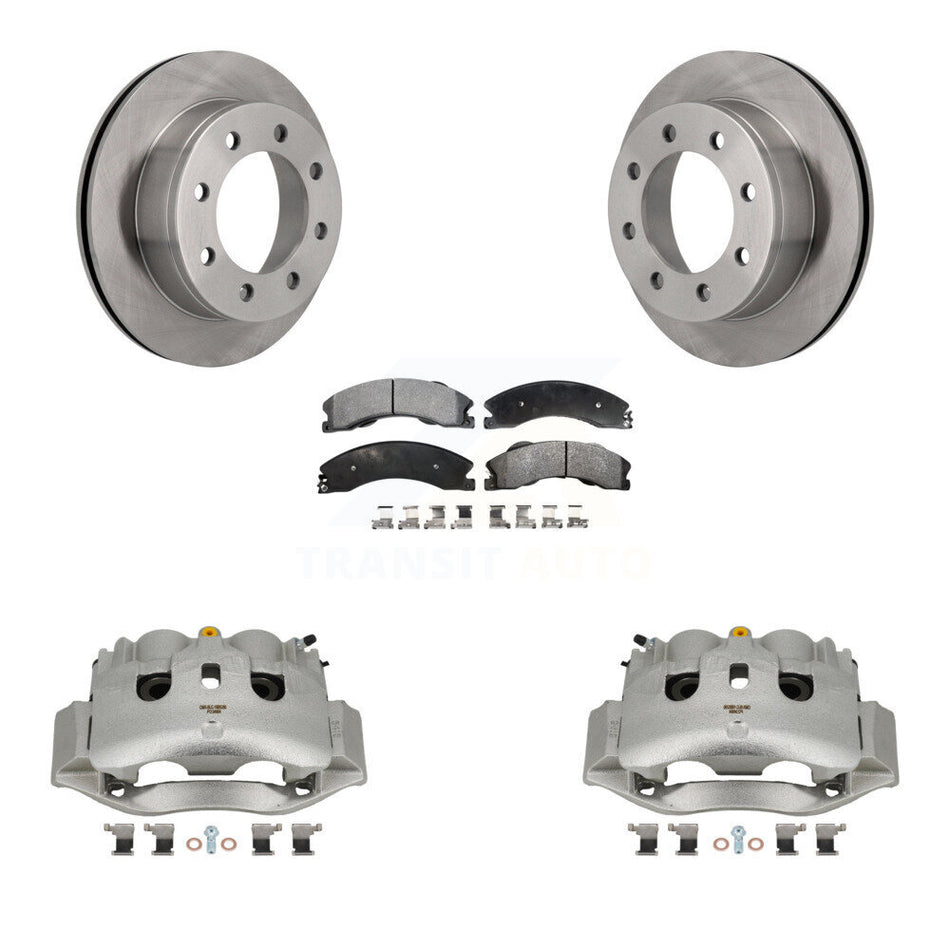 Rear Brake Caliper Rotor Ceramic Pad Kit For Chevrolet Express 4500 3.20" Overall Height KC8-100334T