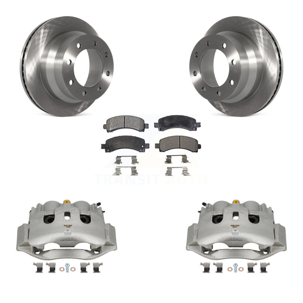 Rear Disc Brake Caliper Rotors And Ceramic Pads Kit For Chevrolet Express 4500 KC8-100335T