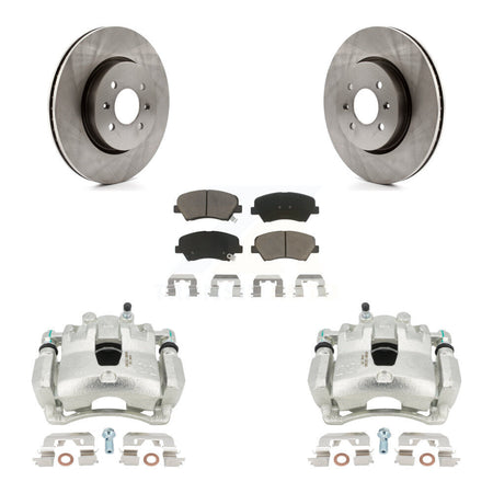 Front Disc Brake Caliper Rotors And Ceramic Pads Kit For Kia Rio KC8-100336C by Transit Auto