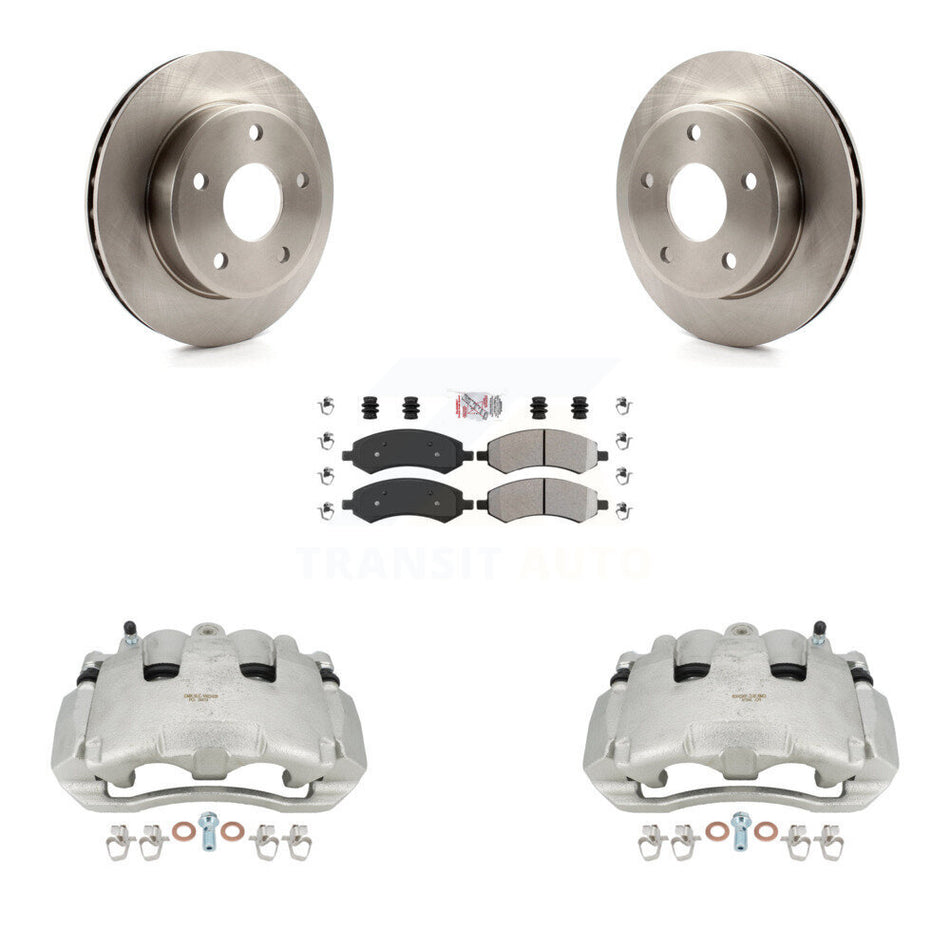 Front Disc Brake Caliper Rotors And Semi-Metallic Pads Kit For Dodge Dakota Mitsubishi Raider KC8-100336N