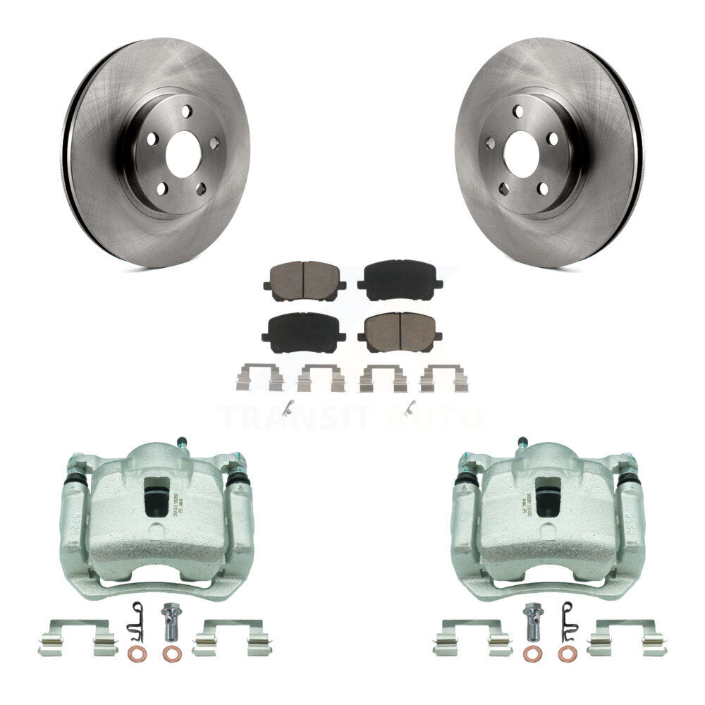 Front Disc Brake Caliper Rotors & Ceramic Pad Kit For Toyota Corolla Matrix Pontiac Vibe KC8-100337C