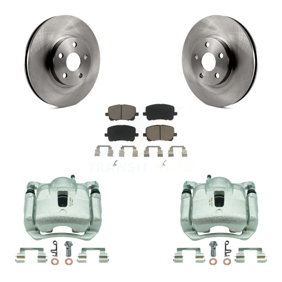 Front Disc Brake Caliper Rotors & Ceramic Pad Kit For Toyota Corolla Matrix Pontiac Vibe KC8-100337C