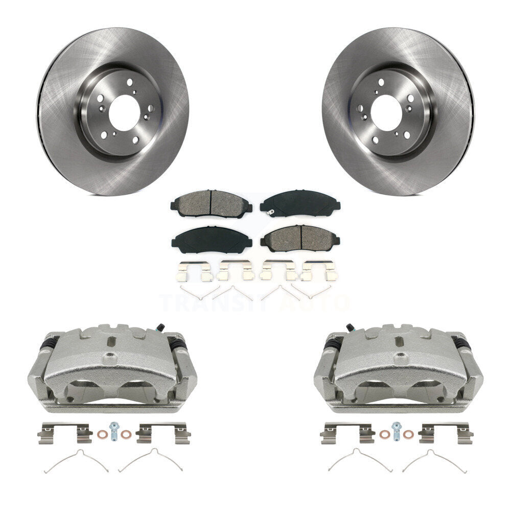 Front Disc Brake Caliper Rotors And Semi-Metallic Pads Kit For 2009-2015 Honda Pilot KC8-100337S