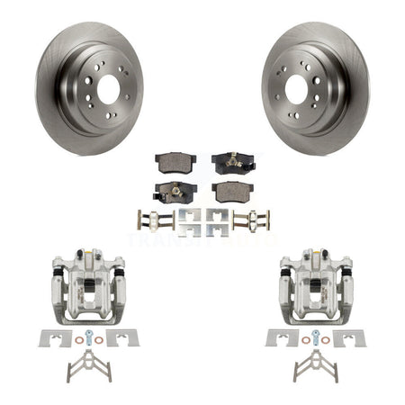 Rear Disc Brake Caliper Rotors And Ceramic Pads Kit For 2012-2015 Honda Crosstour KC8-100337T