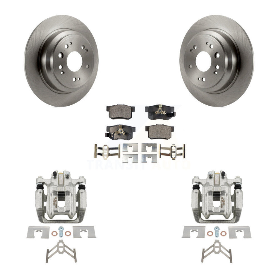 Rear Disc Brake Caliper Rotors And Ceramic Pads Kit For 2012-2015 Honda Crosstour KC8-100337T