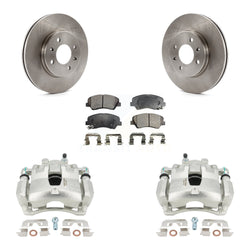Front Disc Brake Caliper Rotors And Semi-Metallic Pads Kit For Hyundai Accent Kia Rio KC8-100339P