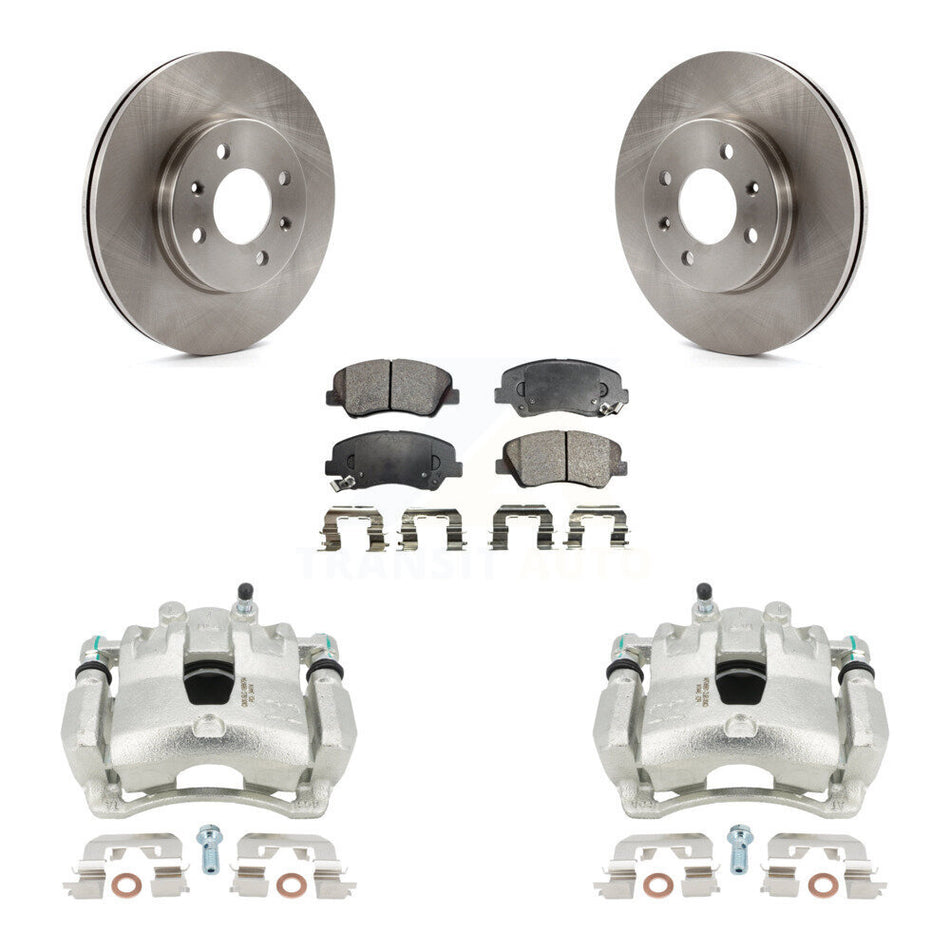 Front Disc Brake Caliper Rotors And Semi-Metallic Pads Kit For Hyundai Accent Kia Rio KC8-100339P by Transit Auto