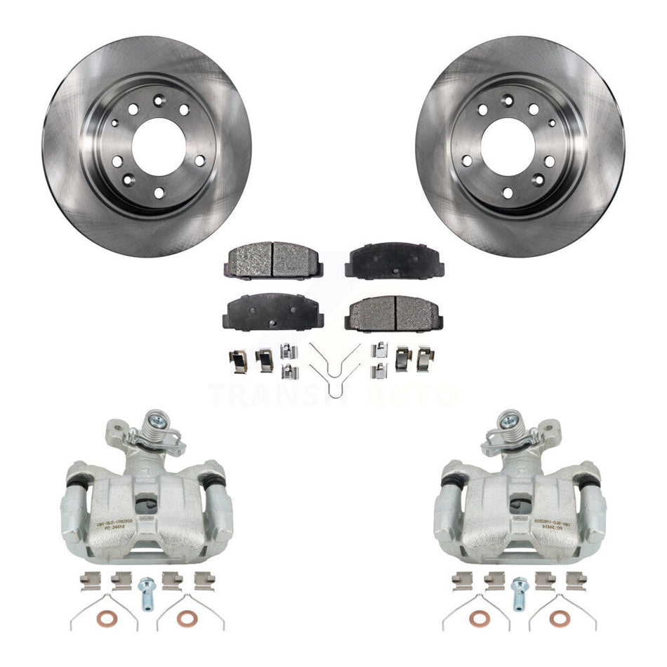 Rear Disc Brake Caliper Rotors And Ceramic Pads Kit For 2003-2005 Mazda 6 KC8-100339T