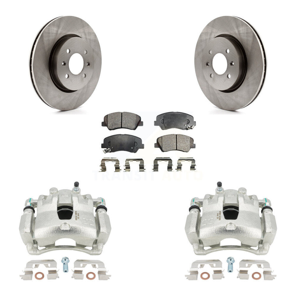 Front Disc Brake Caliper Rotors And Semi-Metallic Pads Kit For Kia Rio KC8-100340P