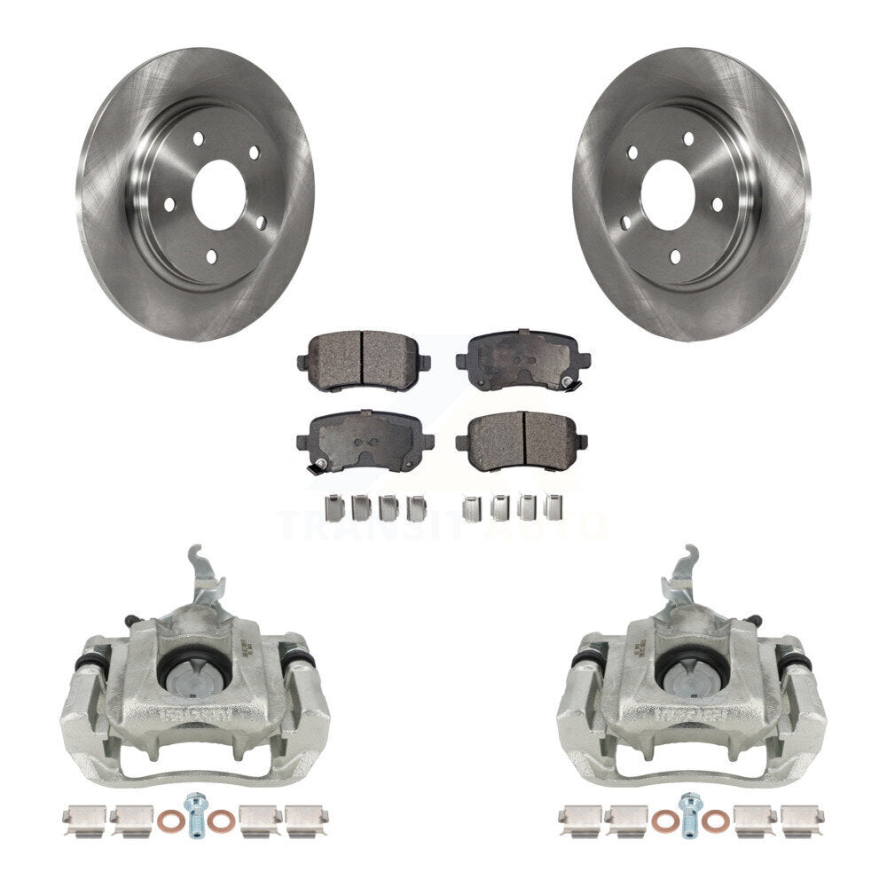 Rear Disc Brake Caliper Rotors And Ceramic Pads Kit For 2009-2011 Dodge Journey KC8-100340T