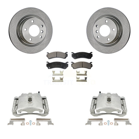 Rear Disc Brake Caliper Rotors And Ceramic Pads Kit For Chevrolet Silverado 2500 HD GMC Sierra 3500 Classic Suburban Yukon XL Avalanche KC8-100341T by Transit Auto