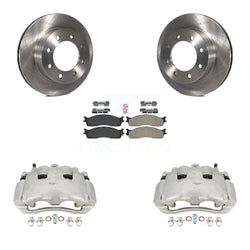Front Disc Brake Caliper Rotors And Semi-Metallic Pads Kit For 2006 Dodge Ram 1500 Standard Cab Pickup Crew With 8 Lug Wheels KC8-100342N