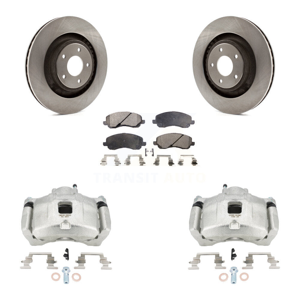 Front Disc Brake Caliper Rotor Semi-Metallic Pad Kit For 2012 Chrysler 200 Dodge Avenger KC8-100342P