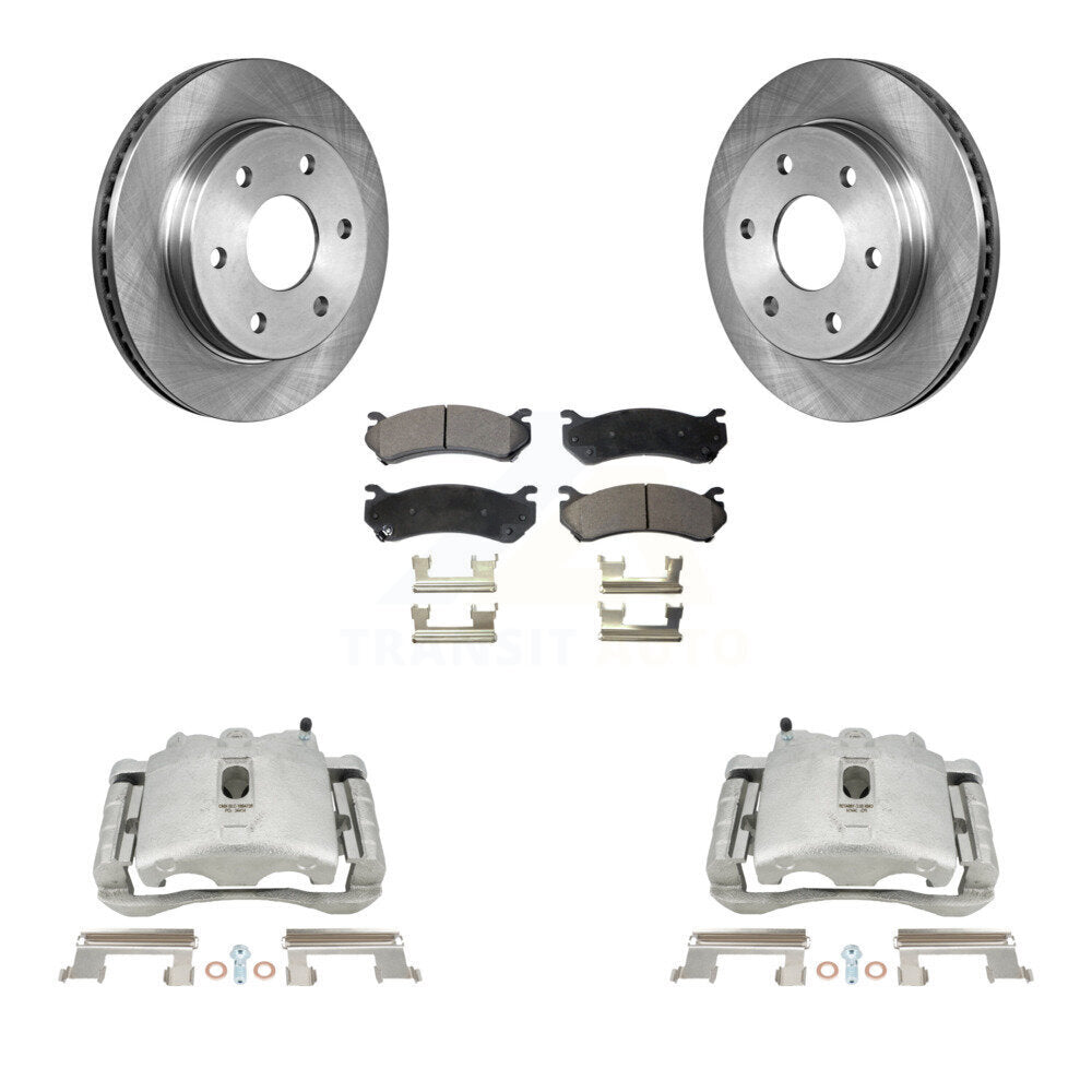 Rear Disc Brake Caliper Rotors And Ceramic Pads Kit For Chevrolet Silverado 2500 HD GMC Sierra Hummer H2 1500 Suburban Yukon XL Avalanche Classic KC8-100342T by Transit Auto