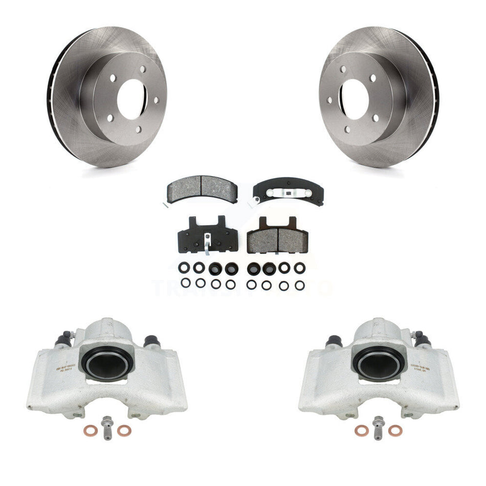 Front Disc Brake Caliper Rotors And Semi-Metallic Pads Kit For 1990-2002 Chevrolet Astro GMC Safari AWD KC8-100343S
