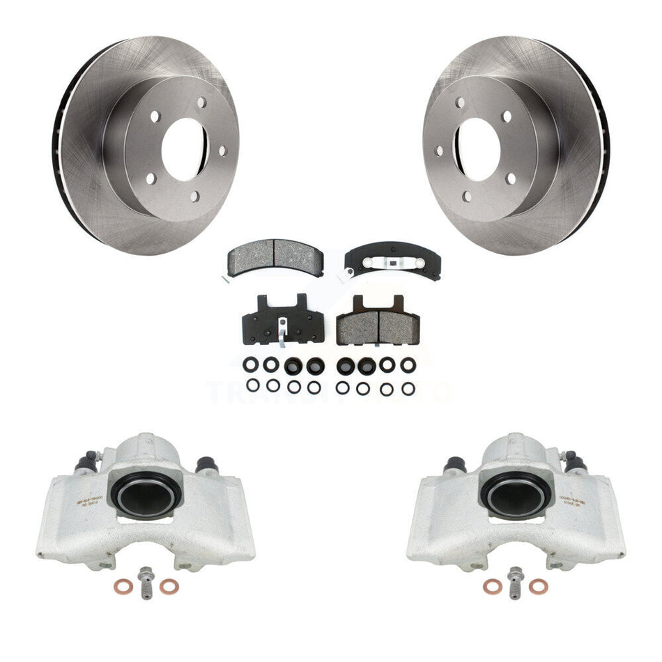Front Disc Brake Caliper Rotors And Semi-Metallic Pads Kit For 1990-2002 Chevrolet Astro GMC Safari AWD KC8-100343S