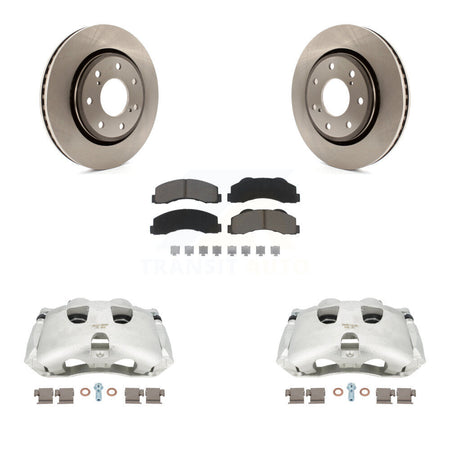 Front Disc Brake Caliper Rotors And Ceramic Pads Kit For 2012-2014 Ford F-150 With 7 Lug Wheels KC8-100345C by Transit Auto