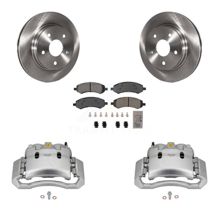 Front Brake Caliper Rotors Semi-Metallic Pad Kit For 06 Dodge Ram 1500 With 5 Lug Wheels KC8-100345N