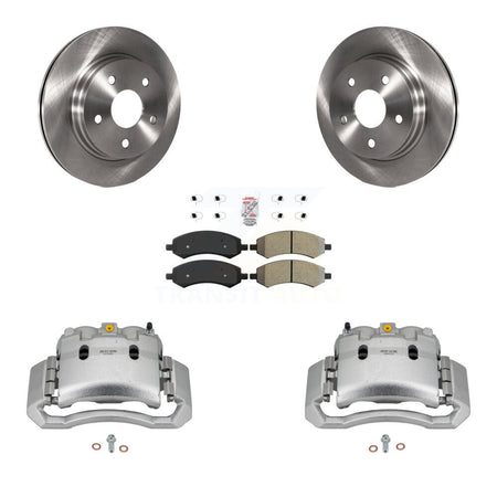Front Brake Caliper Rotors Semi-Metallic Pad Kit For 06 Dodge Ram 1500 With 5 Lug Wheels KC8-100347N