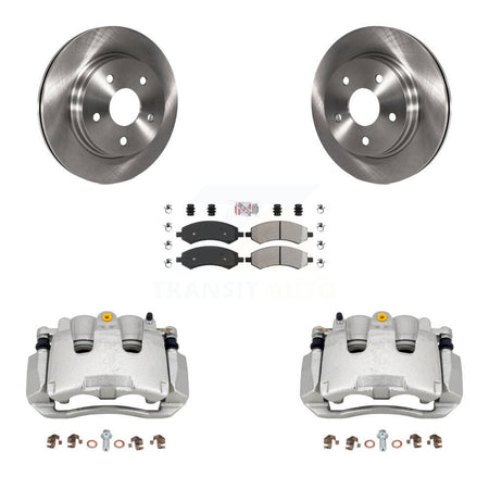 Front Disc Brake Caliper Rotors & Semi-Metallic Pad Kit For Chrysler Aspen Dodge Durango KC8-100349N