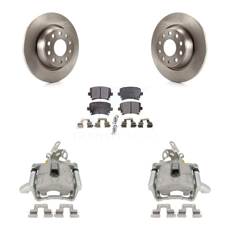 Rear Disc Brake Caliper Rotors And Ceramic Pads Kit For Volkswagen GTI Audi A3 Quattro With 282mm Diameter Rotor KC8-100349T by Transit Auto