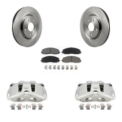 Front Disc Brake Caliper Rotors And Ceramic Pads Kit For 2014-2020 Dodge Journey KC8-100350C