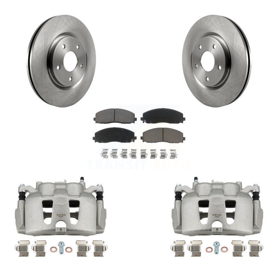 Front Disc Brake Caliper Rotors And Ceramic Pads Kit For 2014-2020 Dodge Journey KC8-100350C
