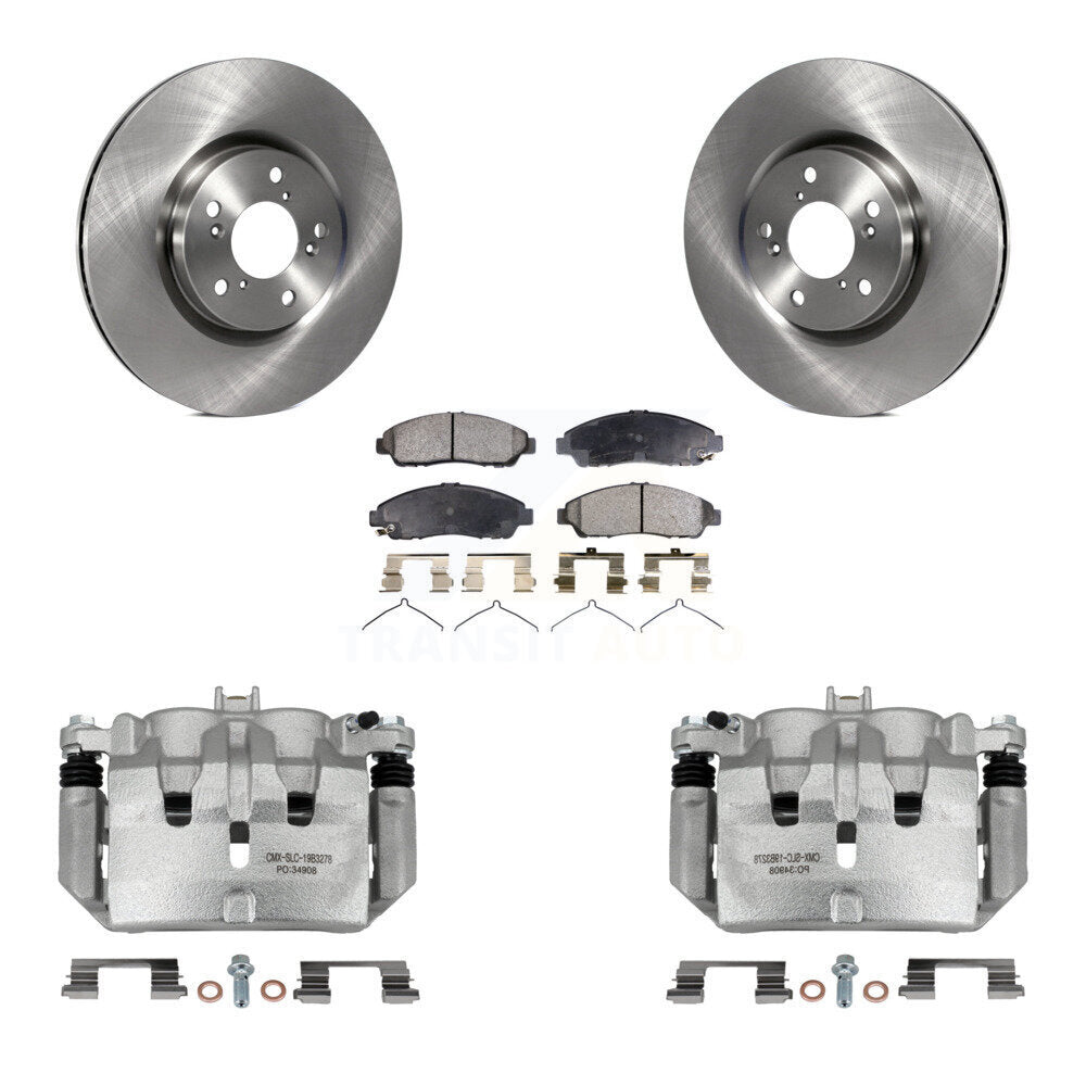 Front Disc Brake Caliper Rotors And Semi-Metallic Pads Kit For Acura MDX ZDX KC8-100350P