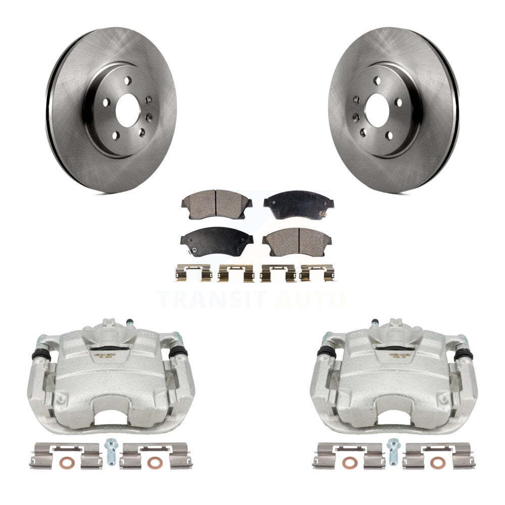 Front Disc Brake Caliper Rotors And Semi-Metallic Pads Kit For 2013-2017 Buick Encore Chevrolet Trax KC8-100351P by Transit Auto