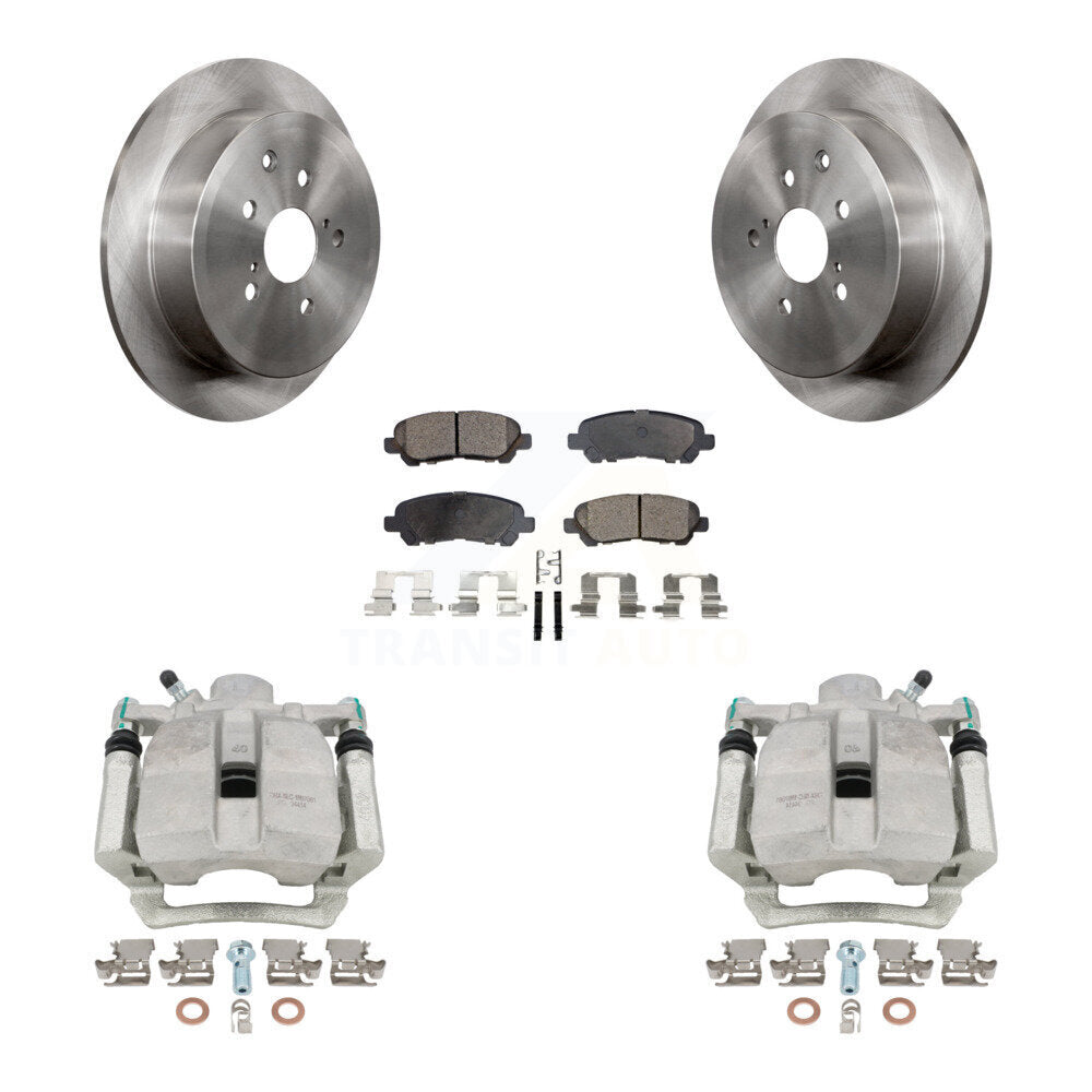 Rear Disc Brake Caliper Rotors And Ceramic Pads Kit For 2014 Toyota Highlander Hybrid Limited with FULL HYBRID EV-GAS (FHEV) engine KC8-100352T by Transit Auto