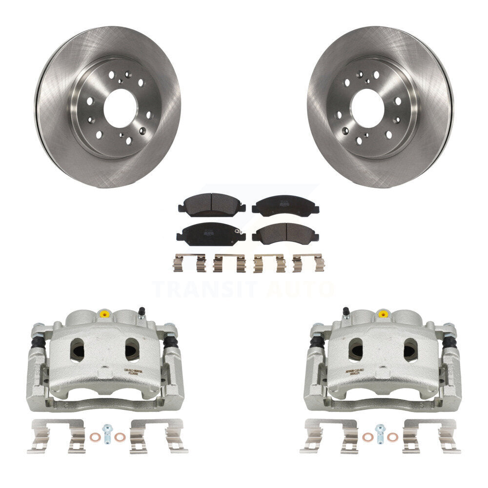 Front Brake Caliper Rotor Semi-Metallic Pad Kit For 15-19 Cadillac XTS With 6 Lug Wheels KC8-100353P