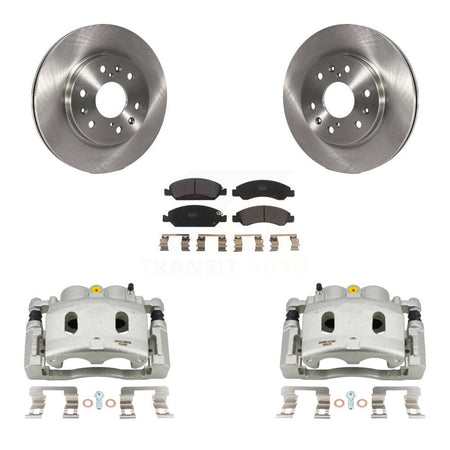 Front Brake Caliper Rotor Semi-Metallic Pad Kit For 15-19 Cadillac XTS With 6 Lug Wheels KC8-100353P