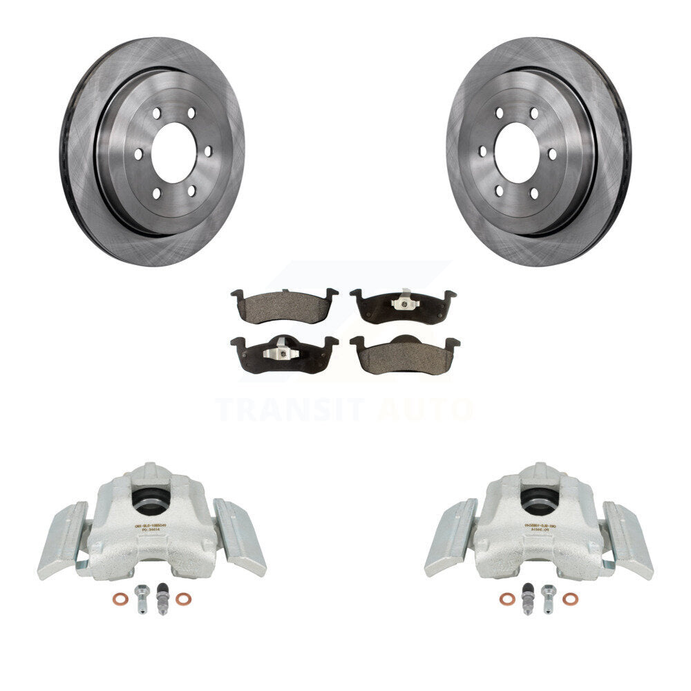 Rear Disc Brake Caliper Rotors And Ceramic Pads Kit For 2007-2017 Ford Expedition Lincoln Navigator KC8-100353T by Transit Auto