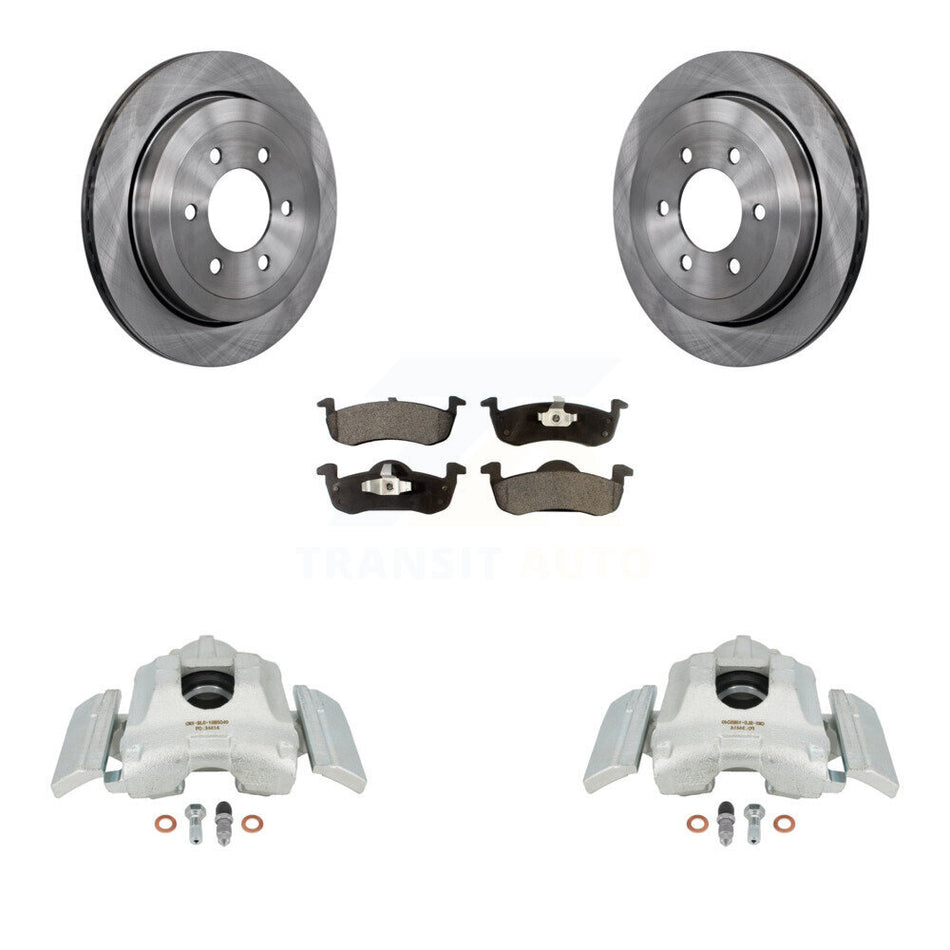 Rear Disc Brake Caliper Rotors And Ceramic Pads Kit For 2007-2017 Ford Expedition Lincoln Navigator KC8-100353T