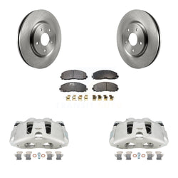 Front Disc Brake Caliper Rotors And Semi-Metallic Pads Kit For 2014-2020 Dodge Journey KC8-100354P