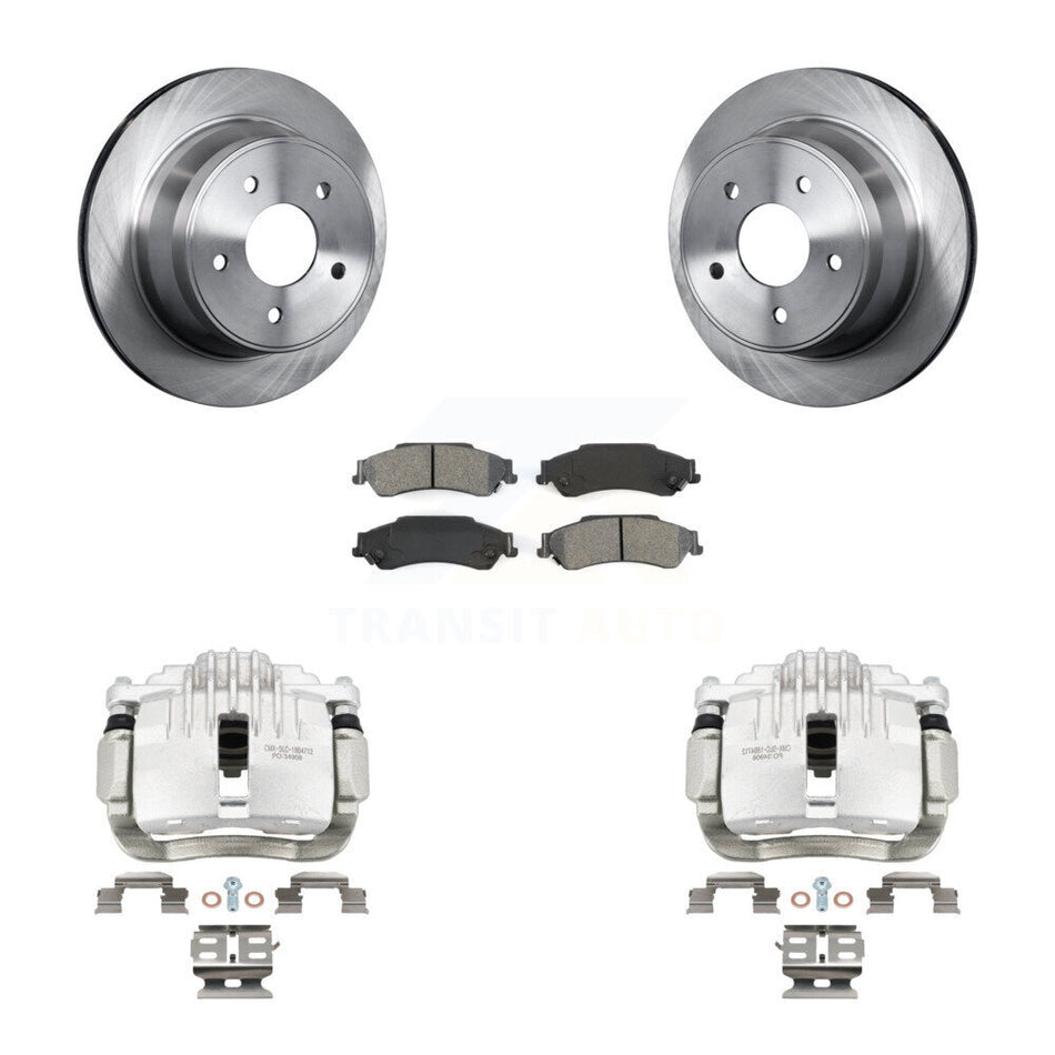 Rear Brake Caliper Rotor Semi-Metallic Pad Kit For Chevrolet GMC Blazer S10 Jimmy Sonoma KC8-100354S