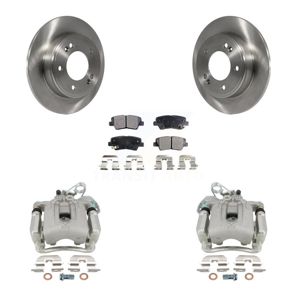 Rear Disc Brake Caliper Rotors And Ceramic Pads Kit For Hyundai Elantra Coupe KC8-100354T by Transit Auto