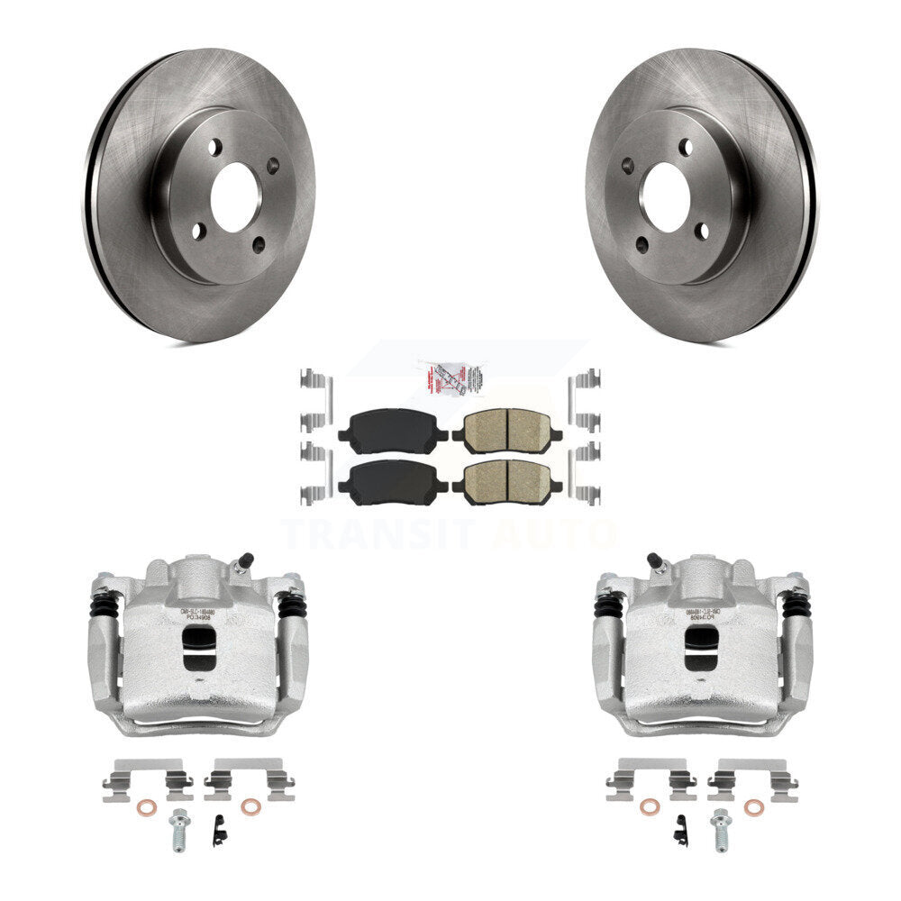 Front Disc Brake Caliper Rotor & Ceramic Pad Kit For Saturn Ion Chevrolet Cobalt Pontiac KC8-100355N