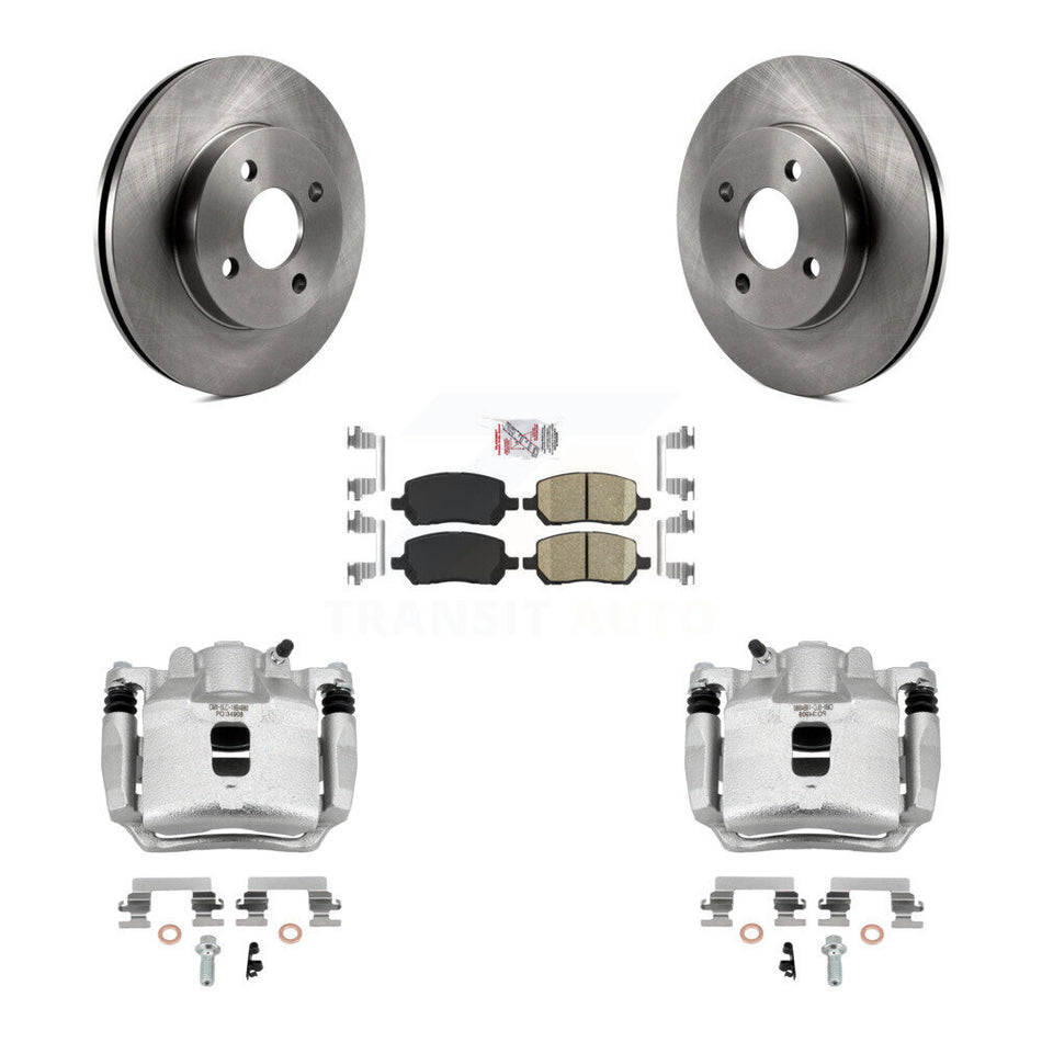 Front Disc Brake Caliper Rotor & Ceramic Pad Kit For Saturn Ion Chevrolet Cobalt Pontiac KC8-100355N